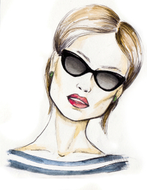 girl in cateye glasses