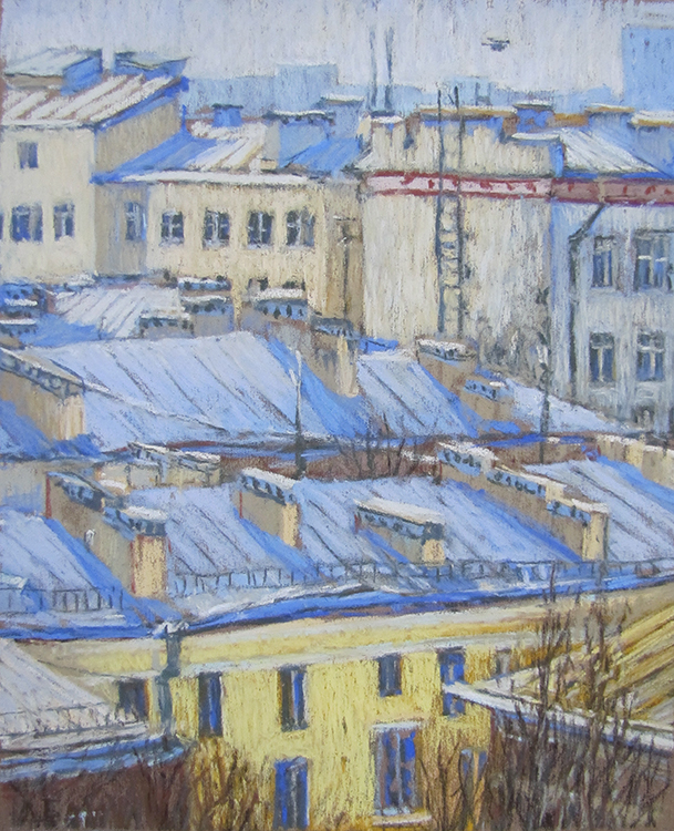 Весна, крыши, вертолет.