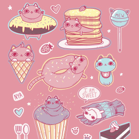 Котики и еда