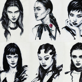 Скетчи тушью #1