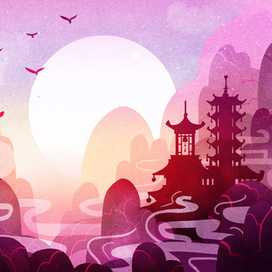 Первые лучи солнца над горной долиной