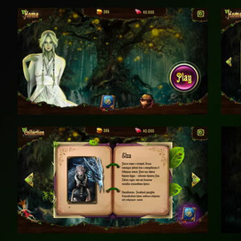 UI/UX design for mobile game Mystic Cards