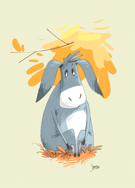 Грустный ослик