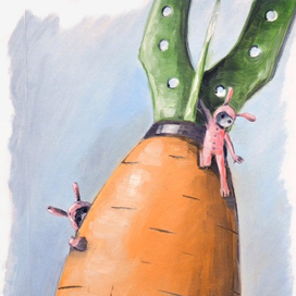 Этю маслом "Троянская морковь"