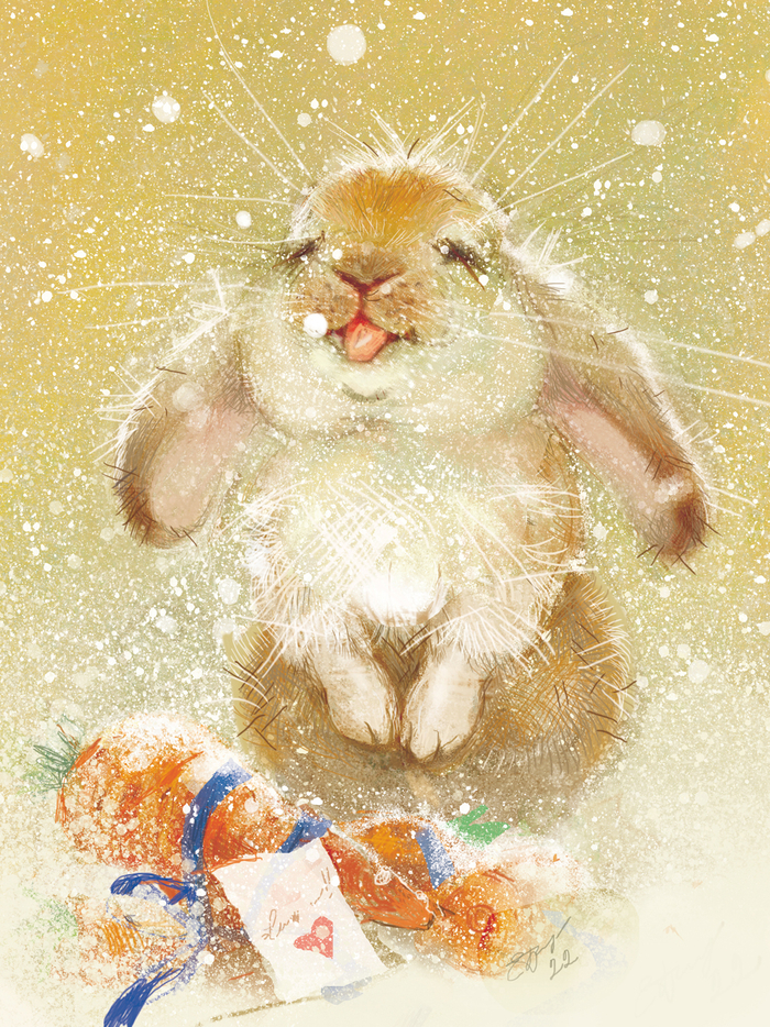 Кролик и снег.