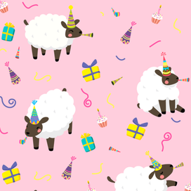 Принт детский (овечий праздник)