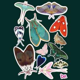 Стикерпак с куколкой и бабочками