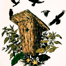 Сельский туалет на курьих ножках