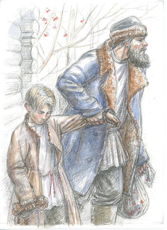 "Динка" Валентина Осеева. Иллюстрация