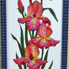 "Ирисы". Фрагмент панно