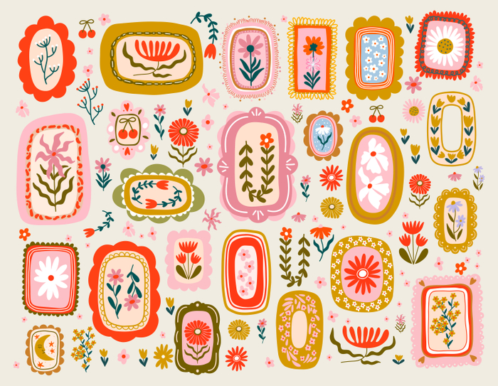 Цветочные принты Folk Art