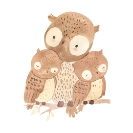 Сова мама и малыши