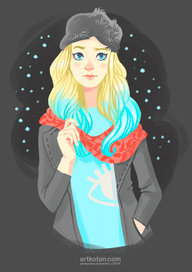 Девочка с голубыми волосами