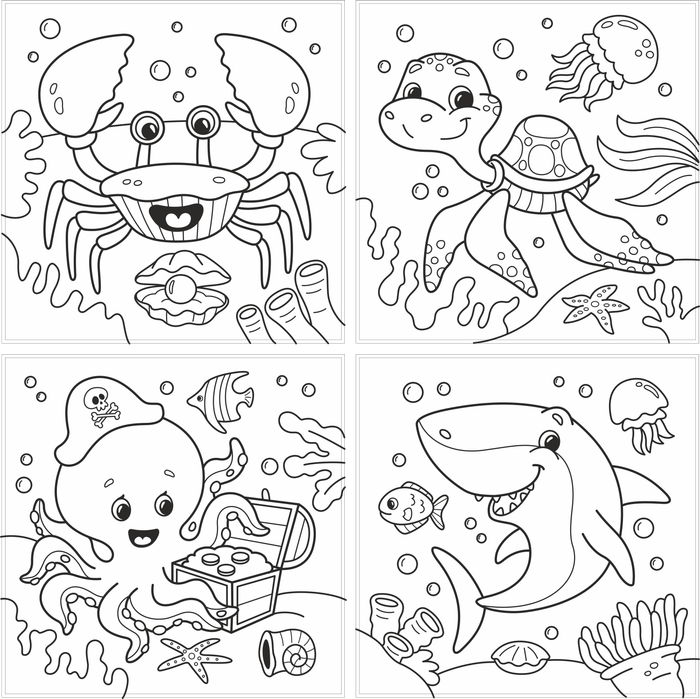 Раскраски. Морские обитатели