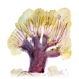 Птички на дереве 