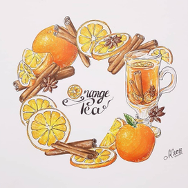 Венок апельсин с корицей