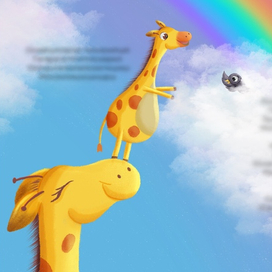 Книжная иллюстрация «Жирафы»