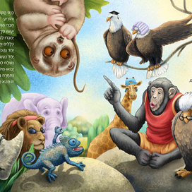 иллюстрации к детской книге "Олимпиада в джунглях" 