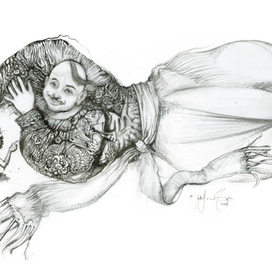  Sketch illustration to Nikolai Gogol novel "The Night Before Christmas." 