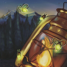 Иллюстрация "вечер на природе"