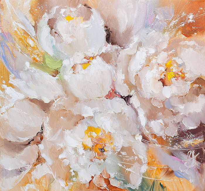 Morning of white flowers