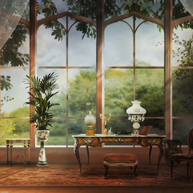 Декорации к спектаклю " Дракула.История вечной любви " на льду.