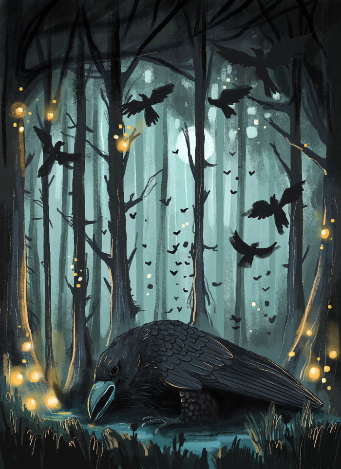 Книжная иллюстрация. Ворон