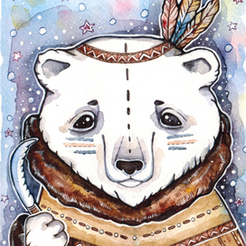 Полярный мишка охотник