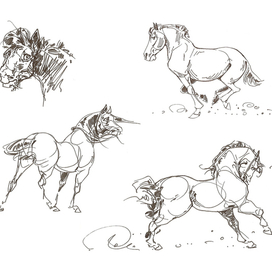 Horses. sketch