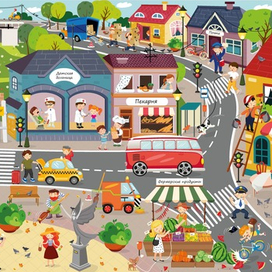 Пазл-виммельбух Город профессий