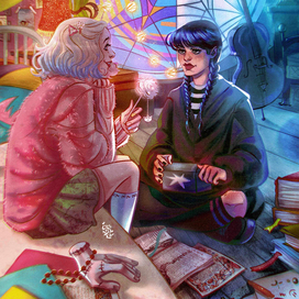 Арт по мотивам сериала "Уэнсдей"