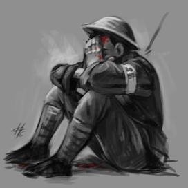 Плачущий солдат. Набросок