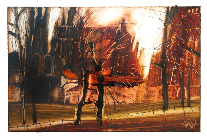 2 Из серии Маленький Вильнюс.11х15,5 масло, картон. 2016.