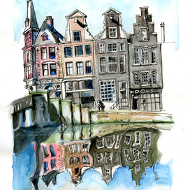 Амстердам. Dancing city reflections