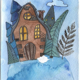 зима и пряничный домик