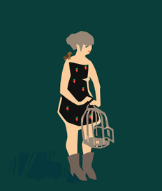 girl with cage