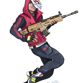 Лис со SCAR-ом