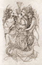 Три русалки (Три кубка). Рисунок для BabaStudio (Прага)