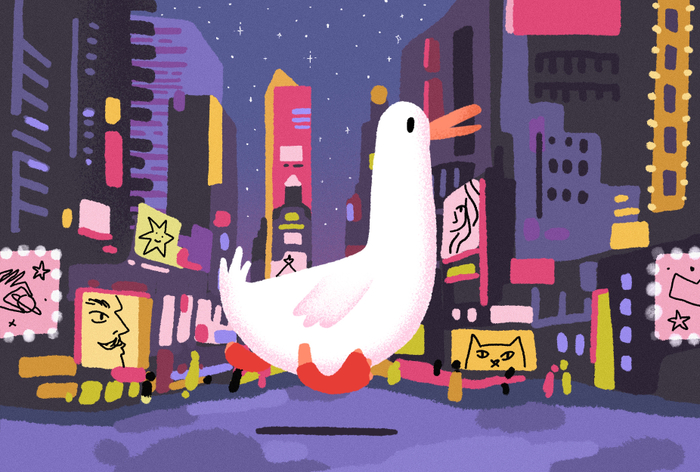 Любопытный гусик в Нью-Йорке