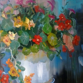 Цветы под дождём