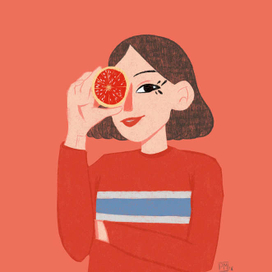 Девушка с грейпфрутом 