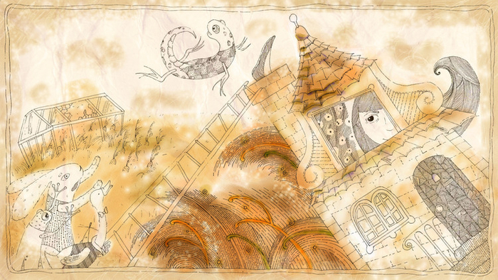 Билль вылетает из трубы(эскиз)