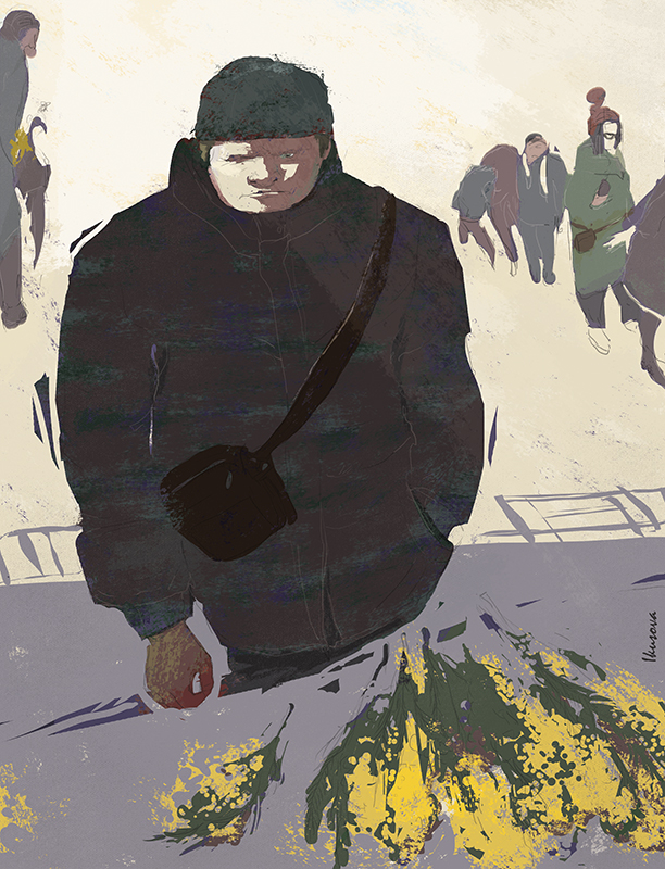 Продавец мимозки