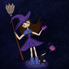 Ведьмочка и её котик. 