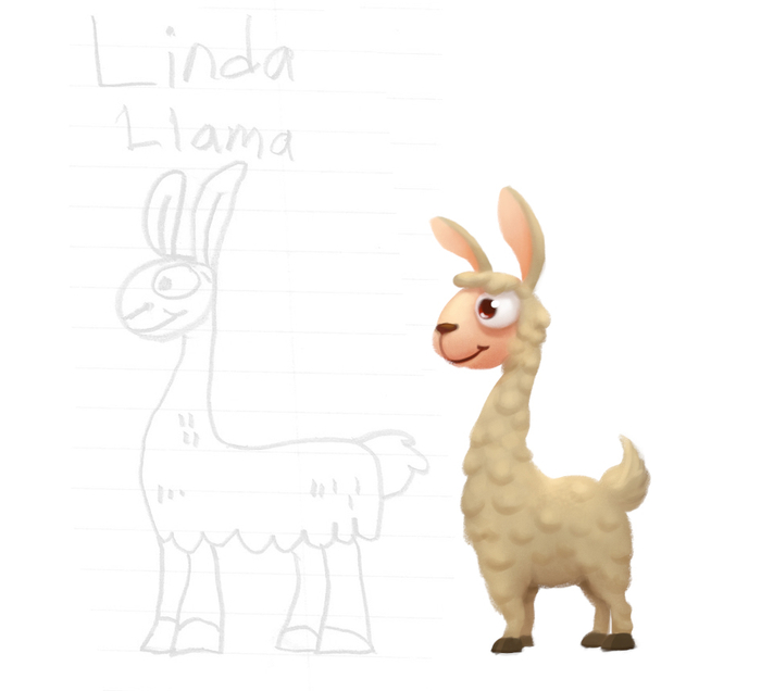 Детский рисунок ламы
