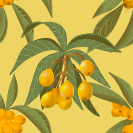 Мушмула безшовный принт