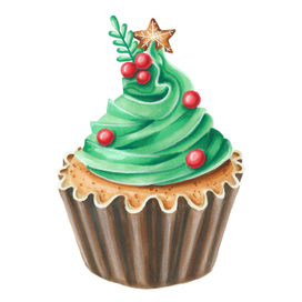 Новогодний капкейк