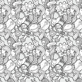 Бесшовный паттерн "Монстрики"