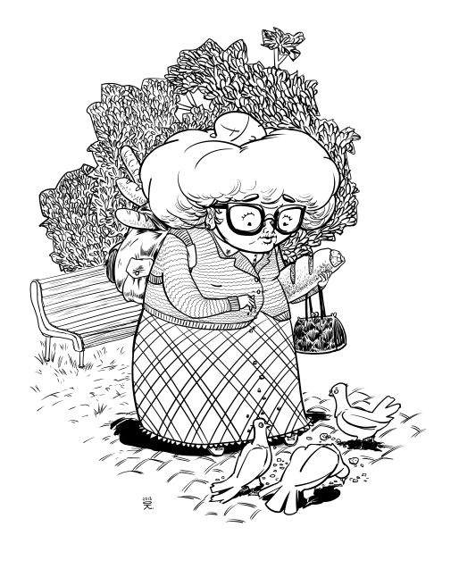 бабуля в парке