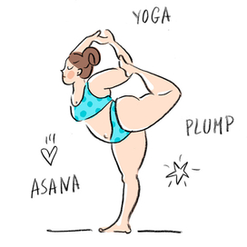 Серий журнальных иллюстраций "Йогиня-толстушка"